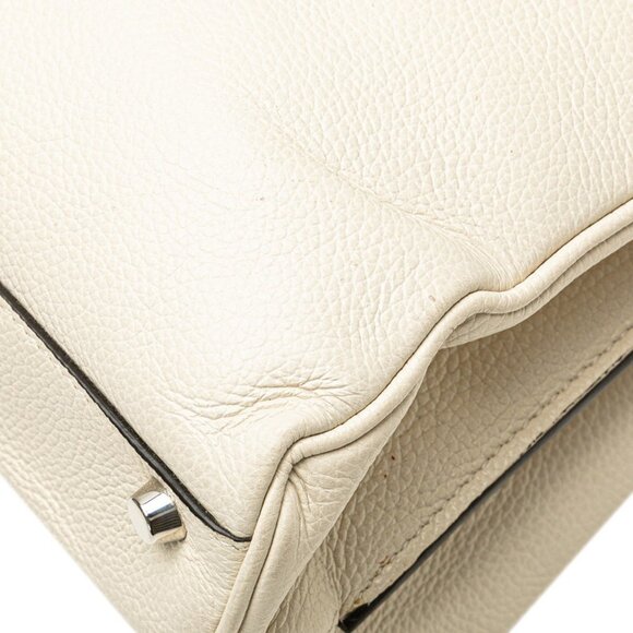 GUCCI White Leather Horsebit Shoulder Bag - Picture 6 of 12